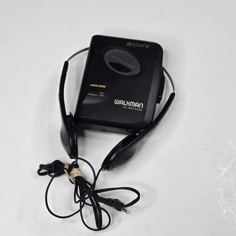 Sony Walkman WM-EX102 Mega Bass Cassette Player Headphones Tested Vintage Vtg